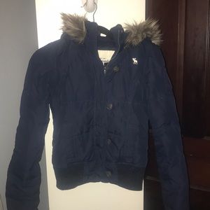 Abercrombie blue puffer jacket